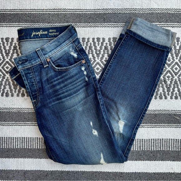 7 for all Mankind Joesfina Skinny Bf Jeans Size 27 - Picture 2 of 5